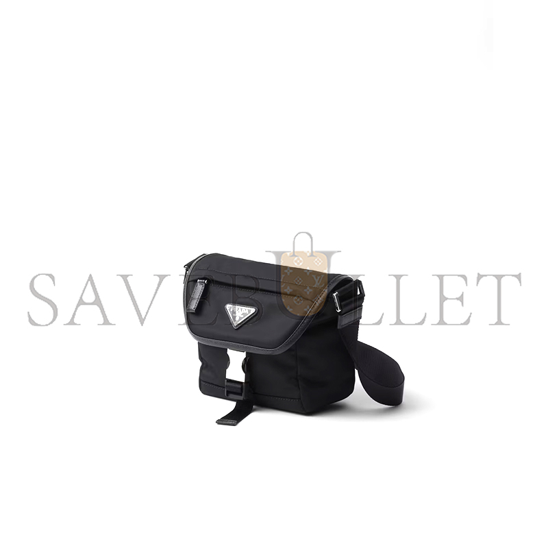 PRADA RE-NYLON AND SAFFIANO LEATHER SHOULDER BAG 2VD070 (16*15*8cm) PRADA RE-NYLON AND SAFFIANO LEATHER SHOULDER BAG 2VD070 (16*15*8cm)